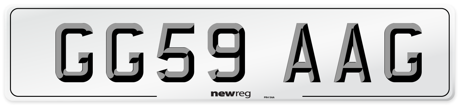 GG59 AAG Number Plate from New Reg